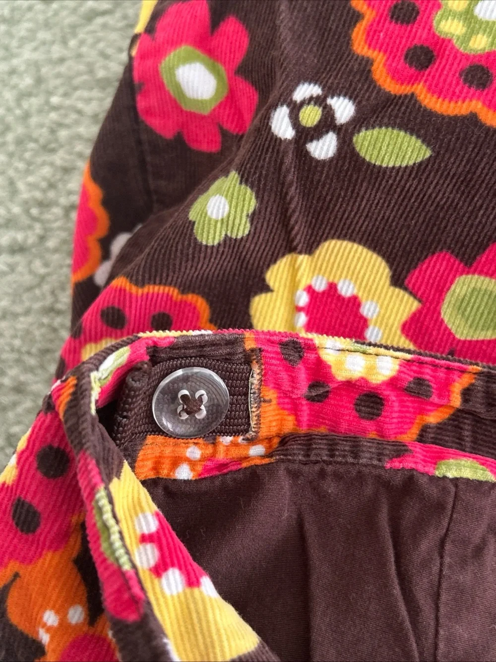 Vintage Gymboree Girls floral corduroy autumn skort size 10
